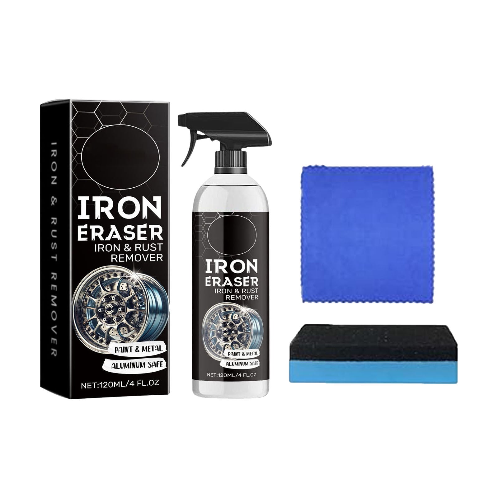 P-288 A Car Tire Rust Cleaner 120Ml With Sponge And Cloth For Iron ...