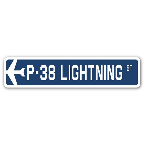 P-38 Lightning Street Sign Air Force Aircraft Military | Indoor/Outdoor ...