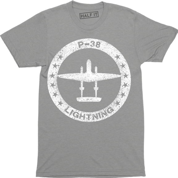 P-38 Lightning WWII Fighter Airplane Men's American Air-power Aviation Tee Shirt