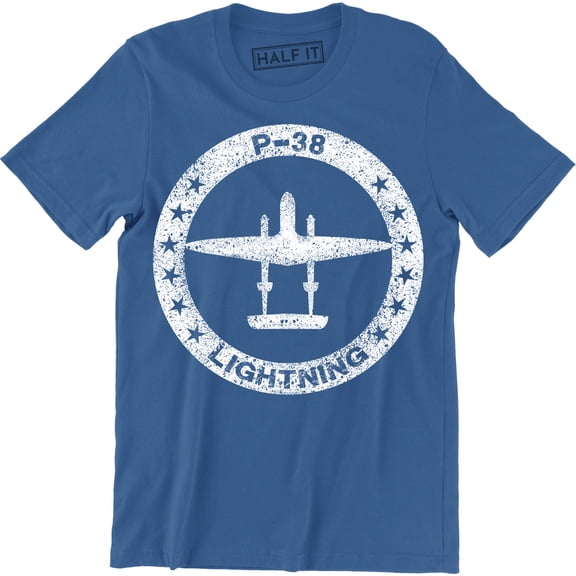P-38 Lightning WWII Fighter Airplane Men's American Air-power Aviation Tee Shirt