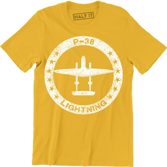 P-38 Lightning WWII Fighter Airplane Men's American Air-power Aviation Tee Shirt