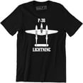 thumbnail image 1 of P-38 Lightning WWII Fighter American Airpower Men's Gift T-Shirt, 1 of 4