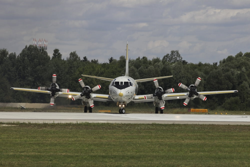 P-3C Orion of the German Navy at Manching Air Base Germany Canvas Art - Timm ZiegenthalerStocktrek Images (18 x 12)