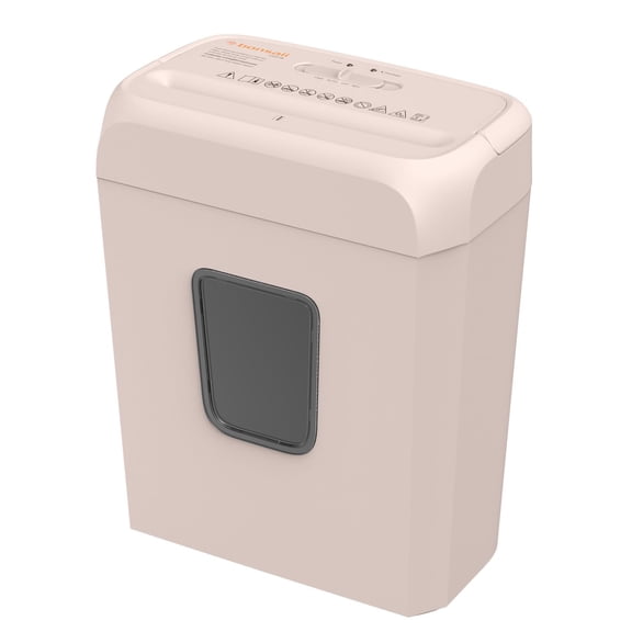 P-4 Security 6-Sheet Cross Cut Shredder, Compact for Home Office, Shreds Paper Cr Cards Staples Clips, 3-Minute Nonstop Operation, 3.4 Gallon Transparent Wastebin, Pink
