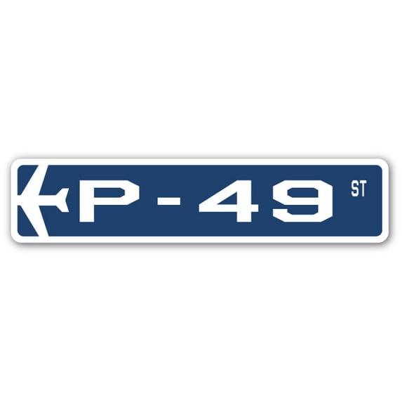 P-49 Street Sign Air Force Aircraft Military | Indoor/Outdoor | 30" Wide