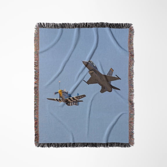 P-51 Mustang Plane, Woven Blanket