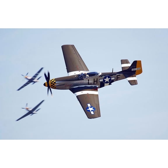P-51 Mustang WWII Aircraft Janie in Flight - 20x30 Inch Laminated Aviation Poster - Stunning Detail and Bold Colors