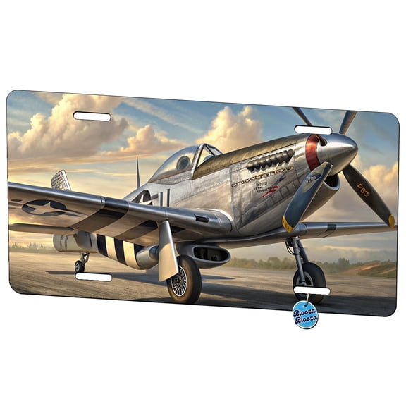 P-51 Mustang WWII US Fighter Plane Metal Novelty License Plate