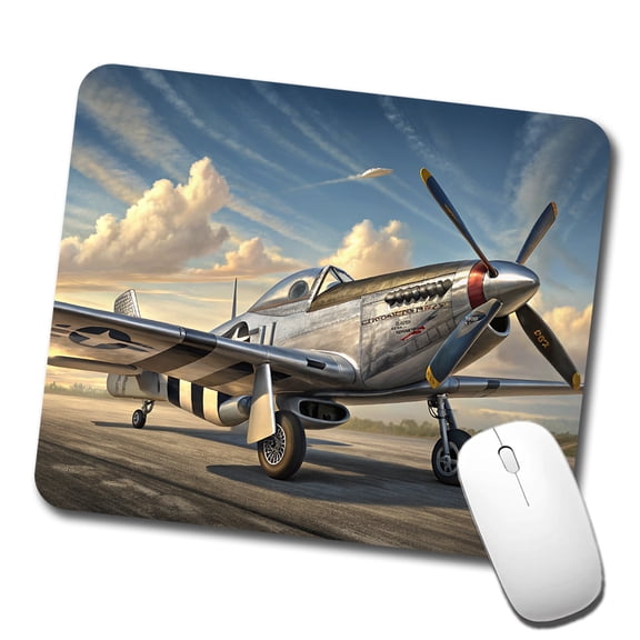 P-51 Mustang WWII US Fighter Plane Mouse Pad Low Profile Gaming Mat