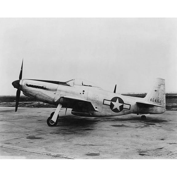 P-51 / P-51C Mustang WWII Fighter Side View Style - A - 24x36 Inch Laminated Aviation Poster - Stunning Detail and Bold Colors