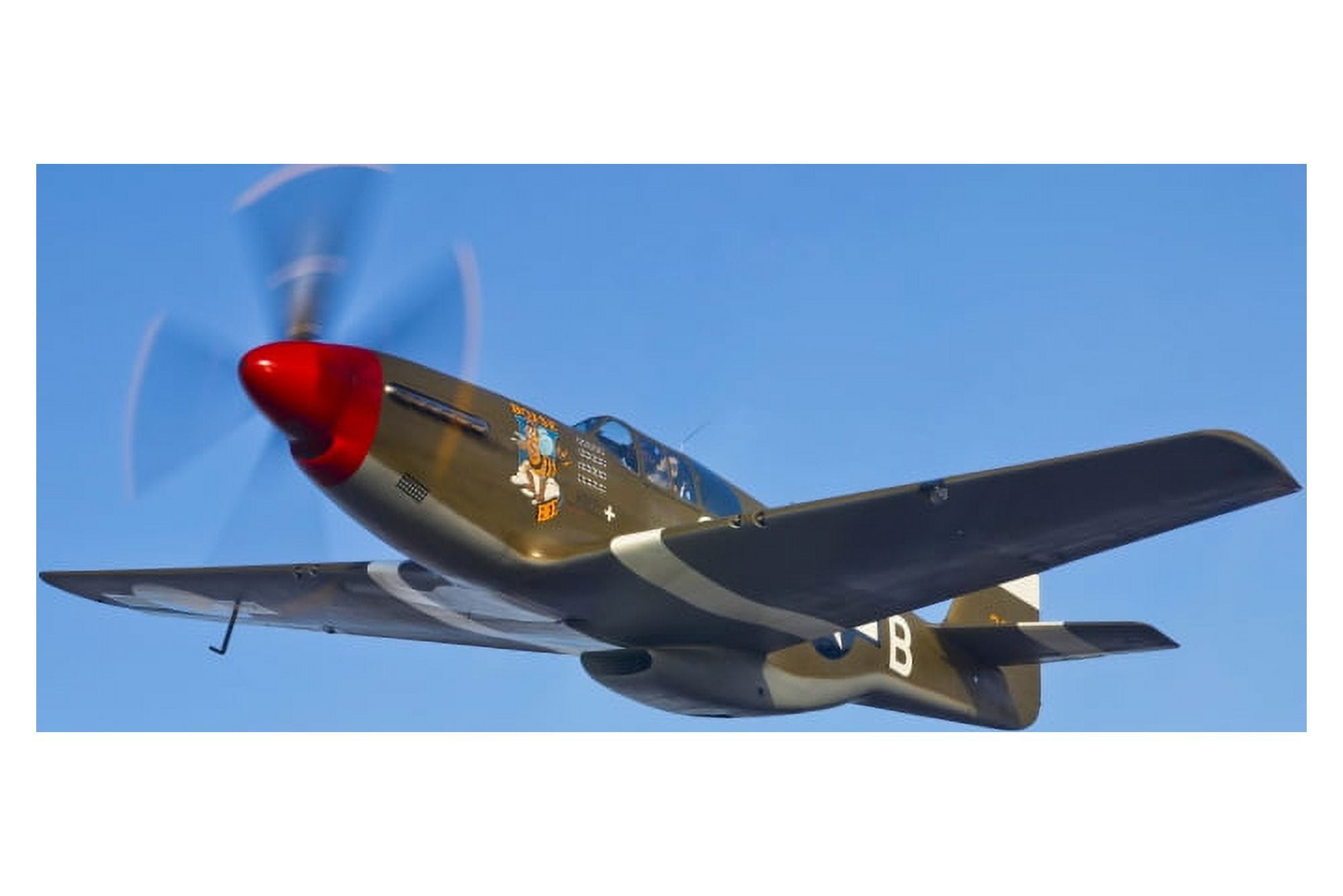 P-51B Mustang in flight over China California Canvas Art - Scott GermainStocktrek Images (35 x 23)