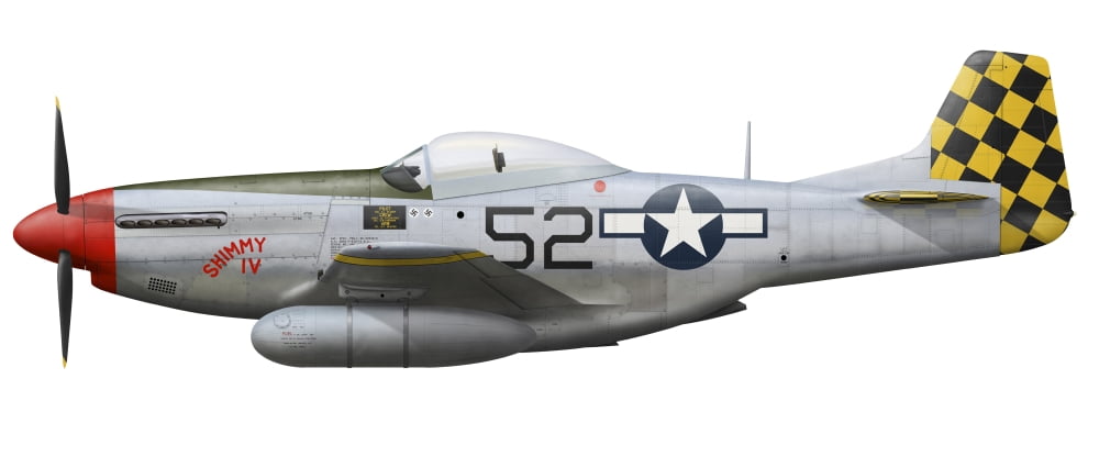 P-51D Mustang nicknamed Shimmy IV Canvas Art - InkwormStocktrek Images (22 x 10)