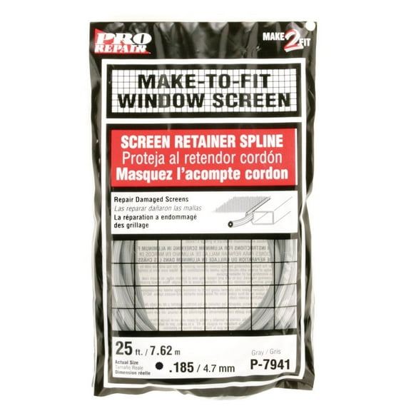 P 7941 3/16-Inch x 25-Ft. Gray Vinyl Screen Spline - Quantity 1