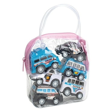 P-936 Kids Mini Inertia Rebound Police Car Set Toy Handbag Pull Back Vehicles Gift For Playtime Fun Childrens Toy Cars #59R0p