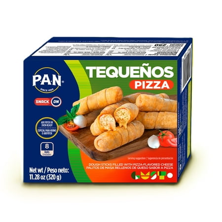 P.A.N. Snack on - Pizza Tequenos (Pre-Cooked Dough-Wrapped Pizza Sticks) 8 Sticks or 11.29 oz (Frozen)