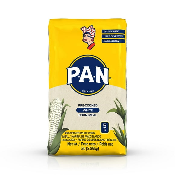 P.A.N. White Corn FEV6Meal - Pre-cooked Gluten Free and Kosher Flour for Arepas (5 lb/Pack of 1)