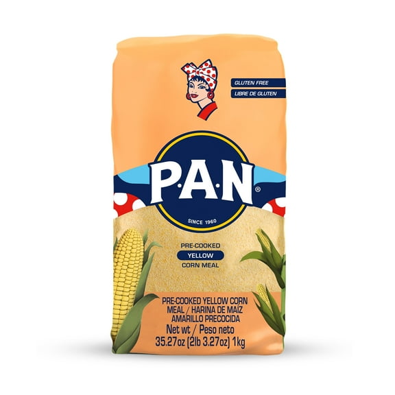 P.A.N. Pre-Cooked Yellow Corn Meal Gluten Free- Harina De Maiz Amarillo Precocida 2.2lb