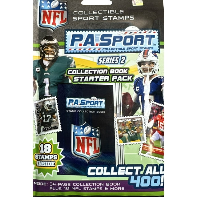 P.A. Sport NFL Stamp Collectible Book Series 2 Starter Pack 18 stamps