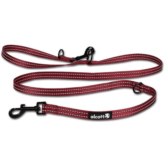 P.A.W. 5 In 1 Adjustable Leash Red