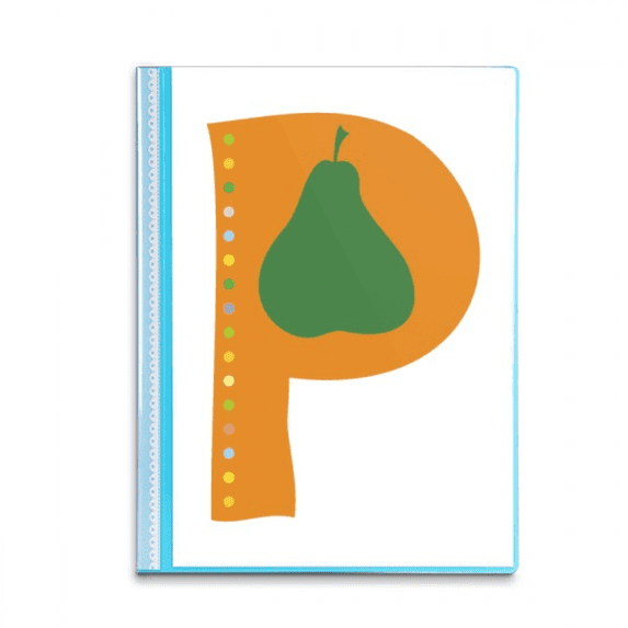 P Alphabet Pear Fruit Cute Pattern Book Sheet Protectors Portfolio Binder Folder