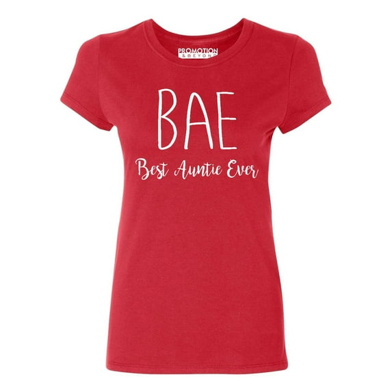 P&B BAE Best Auntie Ever Funny Women's T-shirt, Red, L