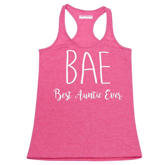 P&B BAE Best Auntie Ever Funny Women's Tank Top, Heather Pink, L