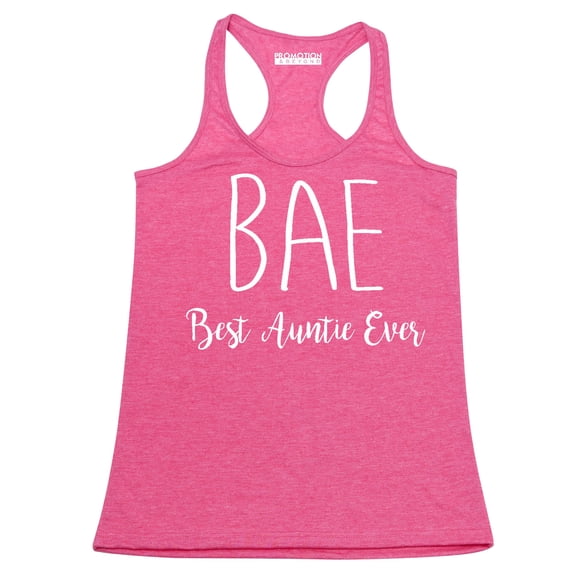 P&B BAE Best Auntie Ever Funny Women's Tank Top, Heather Pink, M