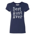 thumbnail image 1 of P&B Best Aunt Ever Women's T-shirt, Navy, 2XL, 1 of 2