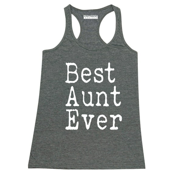 P&B Best Aunt Ever Women's Tank Top, Heather Charcoal, 2XL