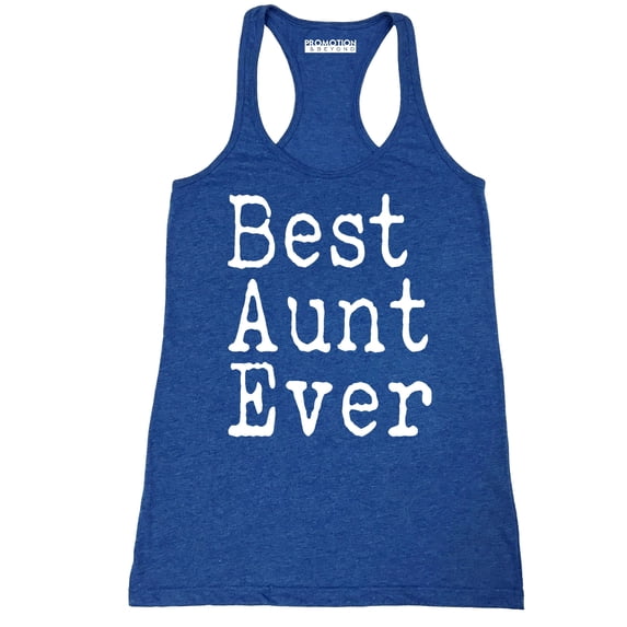 P&B Best Aunt Ever Women's Tank Top, Heather Royal, L