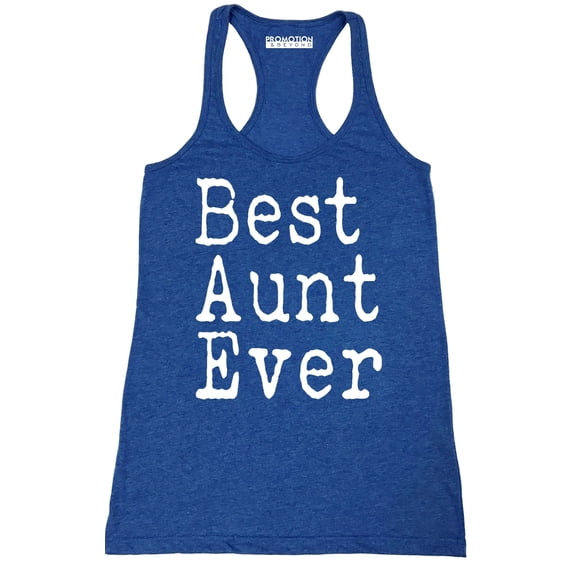 P&B Best Aunt Ever Women's Tank Top, Heather Royal, M