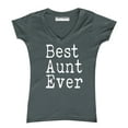 thumbnail image 1 of P&B Best Aunt Ever Women's V-neck, Charcoal, L, 1 of 2