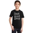 thumbnail image 1 of P&B Best Aunt Ever Youth T-shirt, Black, XS, 1 of 2