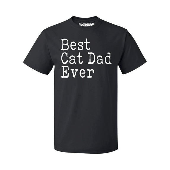 P&B Best Cat Dad Ever Men's T-shirt, Black, L