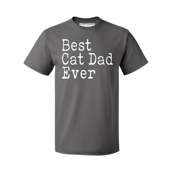 P&B Best Cat Dad Ever Men's T-shirt, Charcoal, M