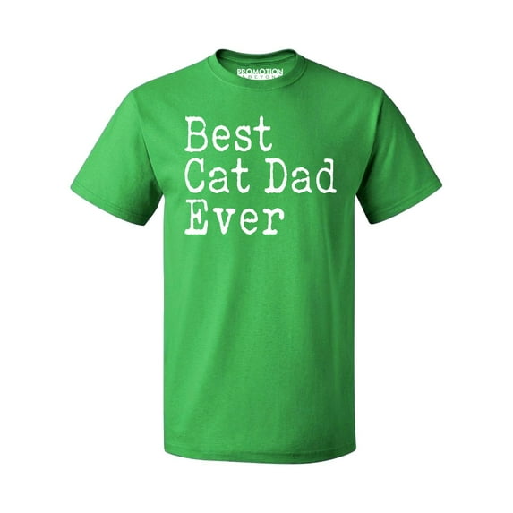 P&B Best Cat Dad Ever Men's T-shirt, Green, L