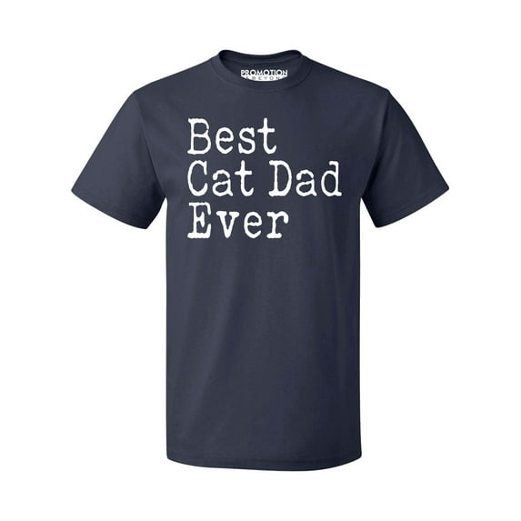 P&B Best Cat Dad Ever Men's T-shirt, Navy, 3XL