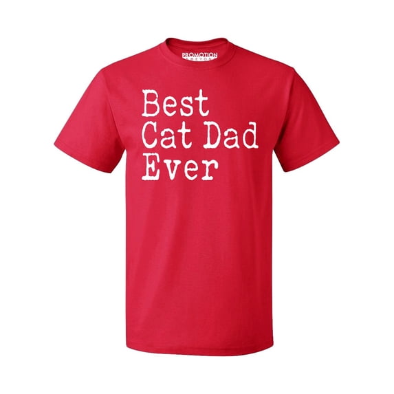 P&B Best Cat Dad Ever Men's T-shirt, Red, 3XL