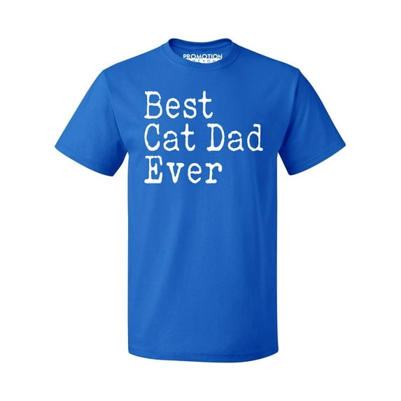 P&B Best Cat Dad Ever Men's T-shirt, Royal, S