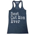 thumbnail image 1 of P&B Best Cat Mom Ever Funny Women's Tank Top, Heather Navy, 2XL, 1 of 2