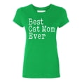 thumbnail image 1 of P&B Best Cat Mom Ever Women's T-shirt, Green, 3XL, 1 of 2