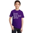 thumbnail image 1 of P&B Best Dog Dad Ever Funny Youth T-shirt, Purple, S, 1 of 2