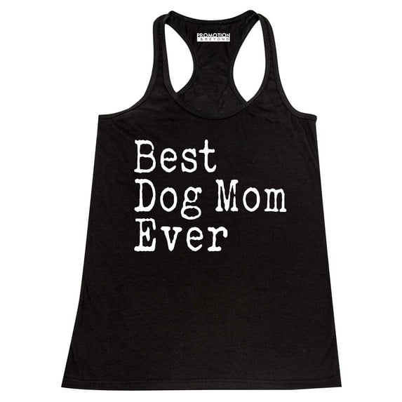 P&B Best Dog Mom Ever Women's Tank Top, Black, XL