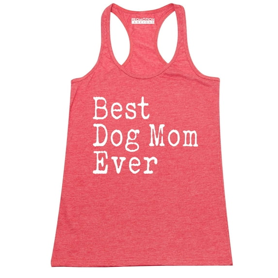 P&B Best Dog Mom Ever Women's Tank Top, Heather Red, M
