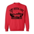 thumbnail image 1 of P&B Camp Crystal Lake Halloween Parody Costume Crewneck Sweatshirt, 3XL, Red, 1 of 2