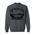 thumbnail image 1 of P&B Camp Crystal Lake Halloween Parody Costume Crewneck Sweatshirt, L, Charcoal, 1 of 2