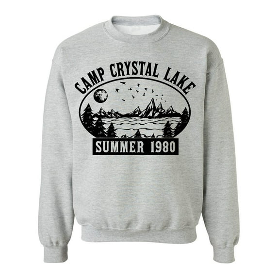 P&B Camp Crystal Lake Halloween Parody Costume Crewneck Sweatshirt, M, H. Grey