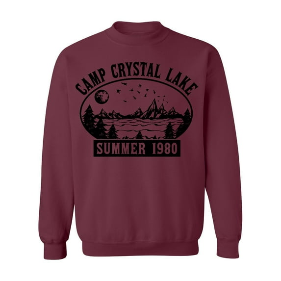 P&B Camp Crystal Lake Halloween Parody Costume Crewneck Sweatshirt, S, Maroon