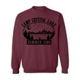 thumbnail image 1 of P&B Camp Crystal Lake Halloween Parody Costume Crewneck Sweatshirt, XL, Maroon, 1 of 2