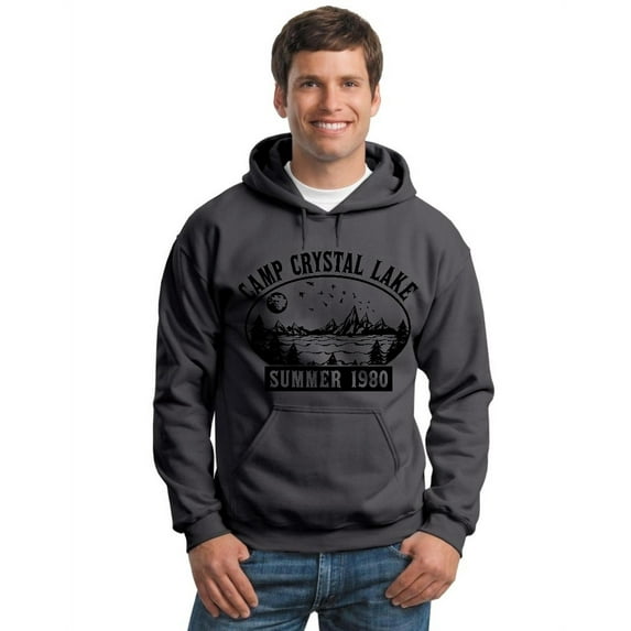 P&B Camp Crystal Lake Halloween Parody Costume Hooded Sweatshirt, 2XL, Charcoal